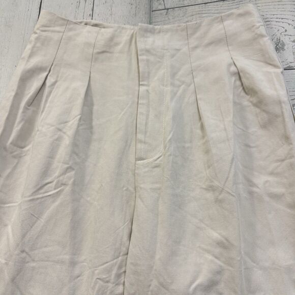 NWT Lulus Women's Medium Tan High Waist Wide Leg Pleated Trouser Pants - Picture 3 of 8